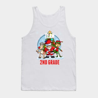 Team 2ND GRADE Santa Elf Reindeer Flossing Kids Christmas Tank Top